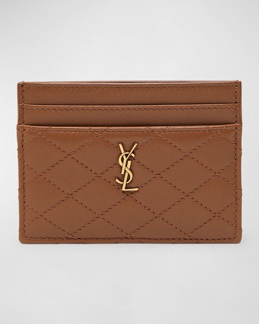 Saint Laurent YSL Quilted Leather Card Holder