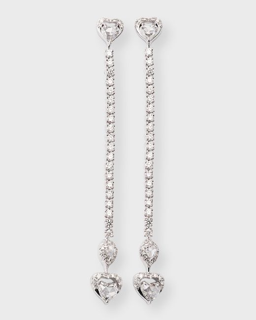 64 Facets 18K Gold Diamond Long Drop Earrings