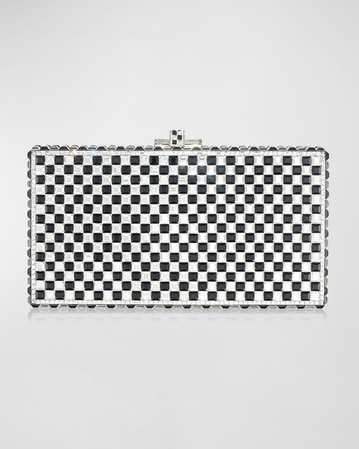 Judith Leiber Couture Sleek Rectangle Chessboard Clutch With Removable Chain Strap