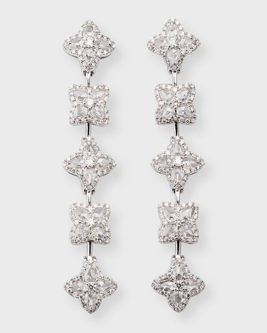 64 Facets 18K Gold Simply Blossom Diamond Drop Earrings 2L