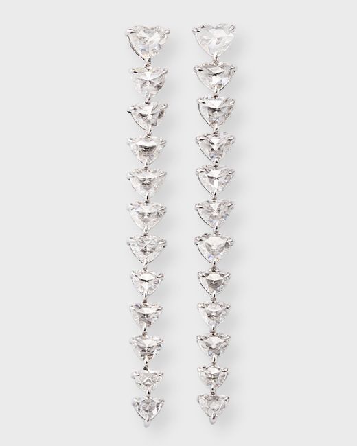 64 Facets 18K Gold Heart Diamond Drop Earrings 2L