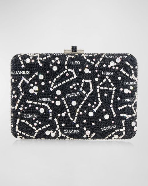 Judith Leiber Couture Slim Slide Zodiac Sign Constellations Clutch With Removable Chain Strap