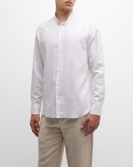 Brioni Cotton Mandarin Collar Sport Shirt