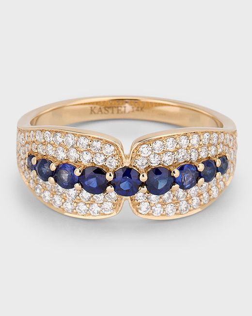 Kastel Jewelry 14K Albi Sapphire and Diamond Band Ring 7