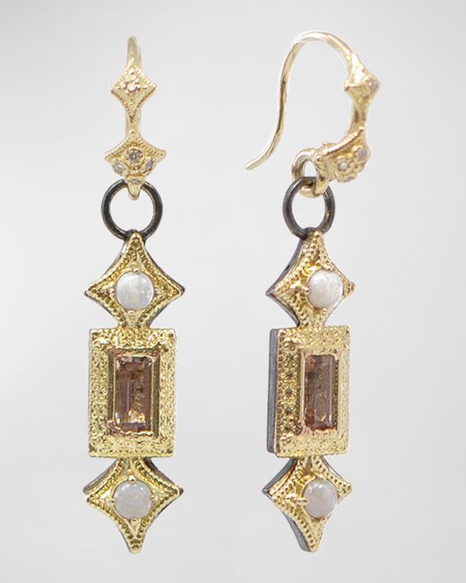 Armenta Crivelli Drop Earrings with Opal and Morganite