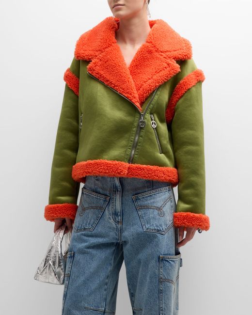 Moschino Jeans Dyed Shearling Jacket