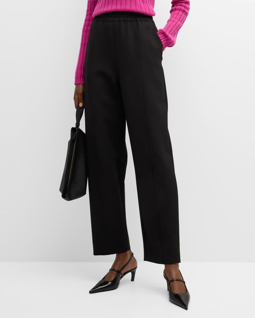 Emporio Armani Cropped Straight-Leg Cady Trousers