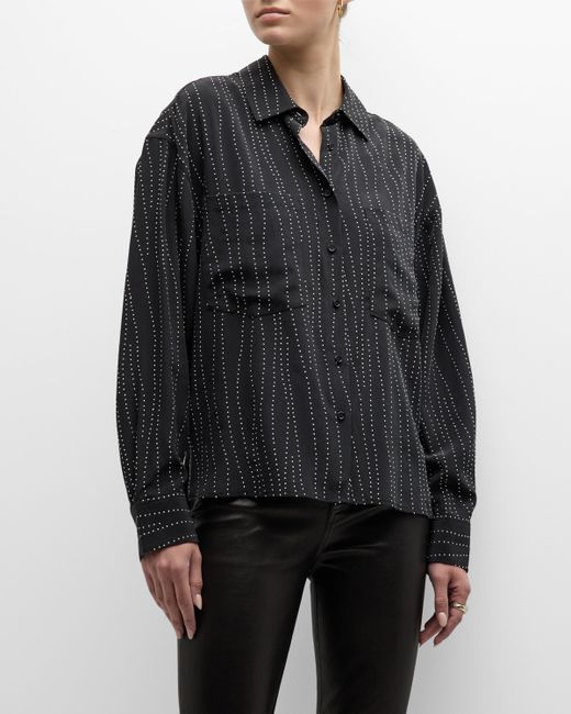 Iro Zefiro Embellished Silk Button-Front Shirt