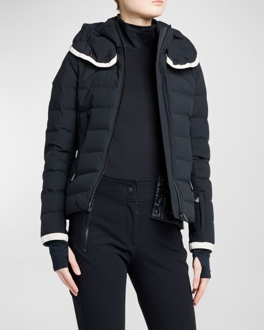 Moncler Lamoura Puffer Jacket with Contrast Trim