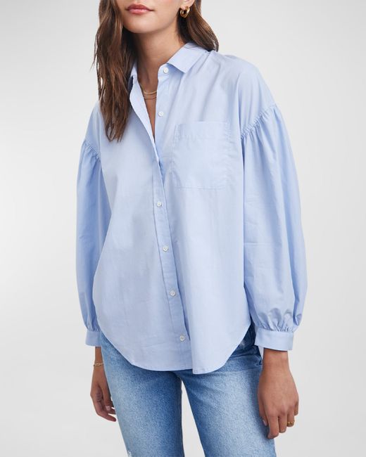 Rails Janae Shirred Button-Front Shirt