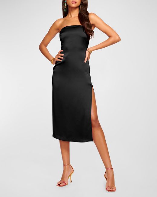 Ramy Brook Lisa Strapless Side-Slit Midi Dress