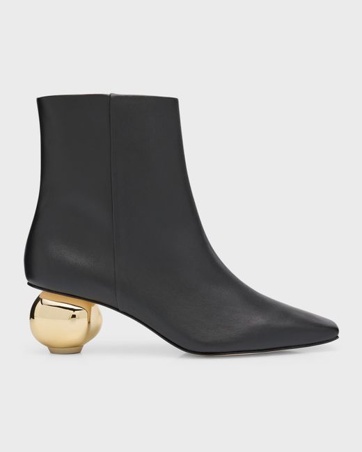 Cult Gaia Mari Leather Architectural-Heel Booties