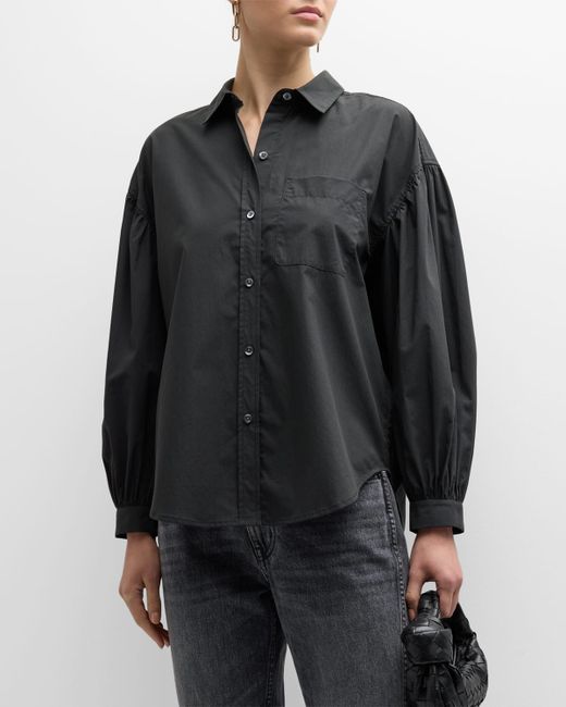 Rails Janae Balloon-Sleeve Button-Front Shirt