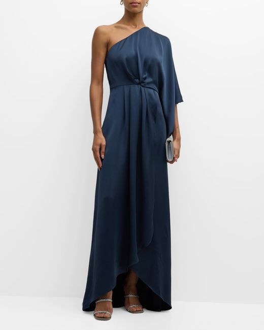 Ramy Brook High-Low One-Shoulder Kimono-Sleeve Gown