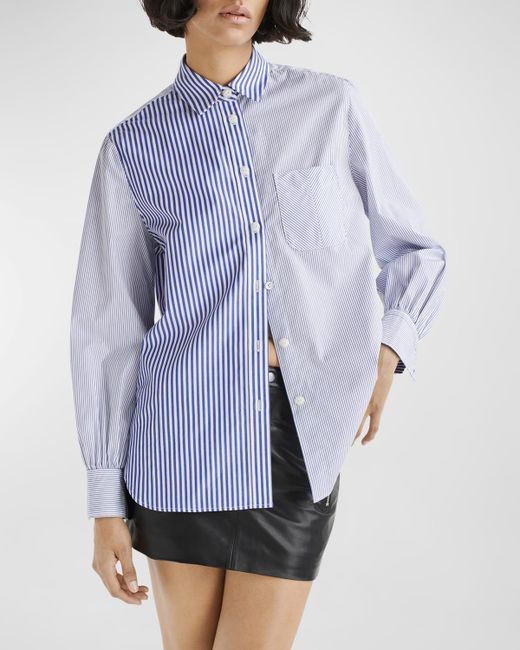 Rag & Bone Maxine Multi-Stripe Button-Front Shirt