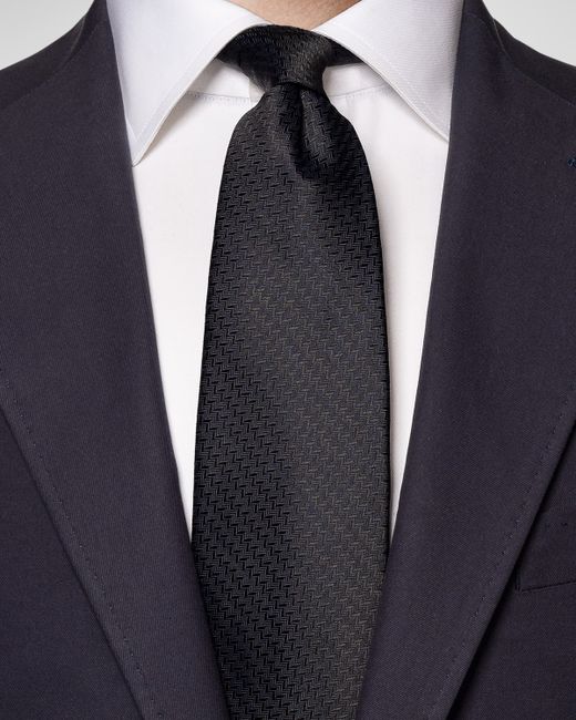 Eton Tonal Zigzag Silk Tie
