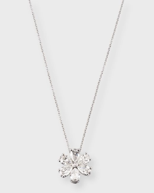 Zydo 18k Gold Diamond Flower Pendant Necklace
