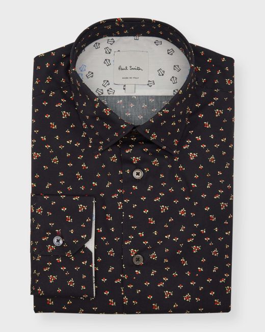 Paul Smith Floral-Print Organic Cotton Dress Shirt