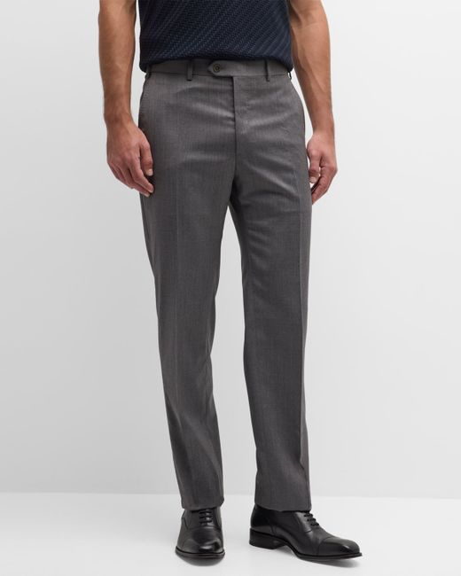 Brioni Flat-Front Wool Pants