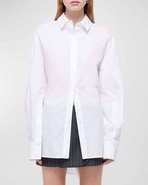Simkhai Alfansa Long-Sleeve Button-Front Cotton Shirt