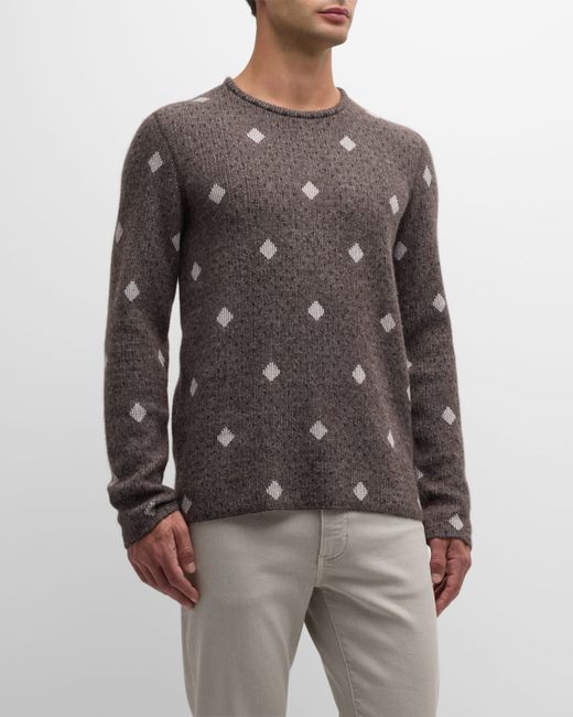 Giorgio Armani Diamond Jacquard Cashmere-Blend Sweater