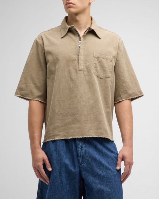 John Elliott Talladega Corduroy Half-Zip Polo Shirt