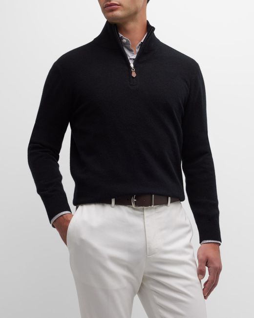 Neiman Marcus Cashmere Quarter-Zip Sweater