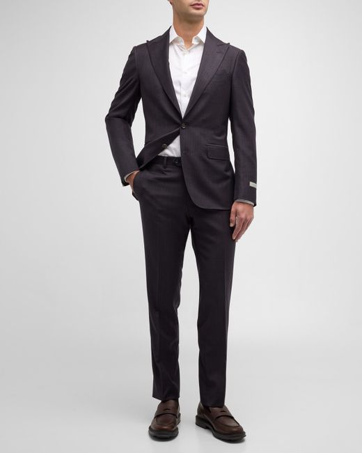 Canali Tonal Check Wool Suit