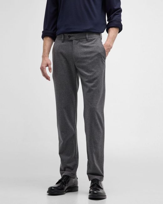 Isaia Wool-Cashmere Flannel Pants