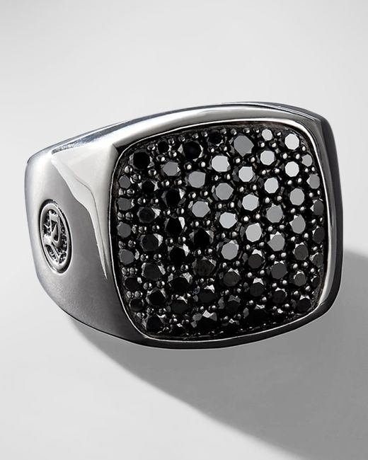 David Yurman Streamline Signet Ring with Diamonds in 18.6mm
