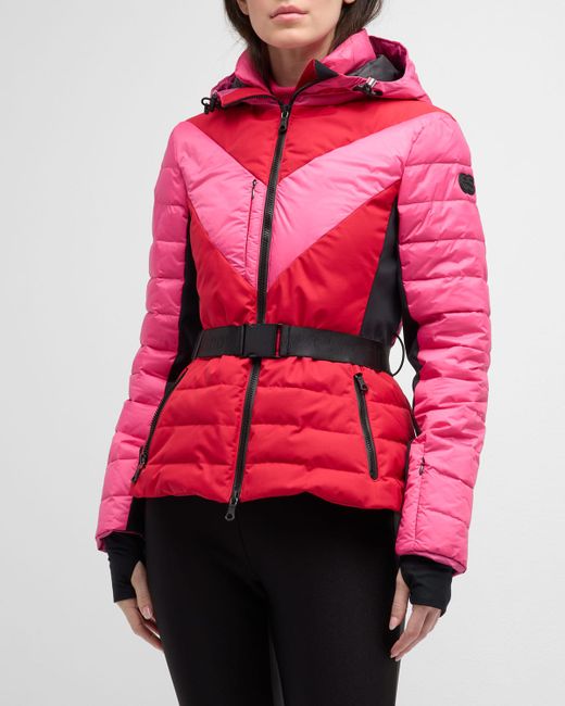 Erin Snow Kat Belted Chevron Puffer Jacket