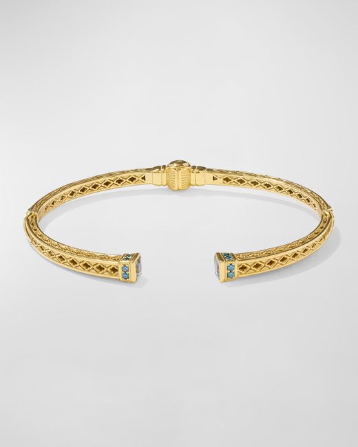 Konstantino 18K Yellow Gold Aquamarine and Diamond Bracelet