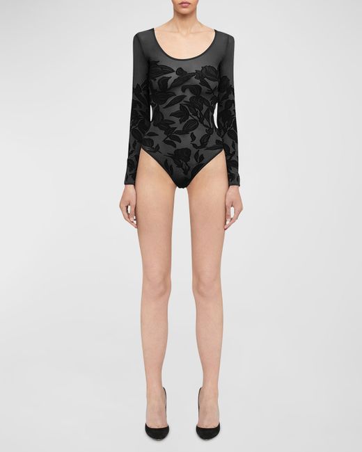 Wolford Floral Lace Thong Bodysuit