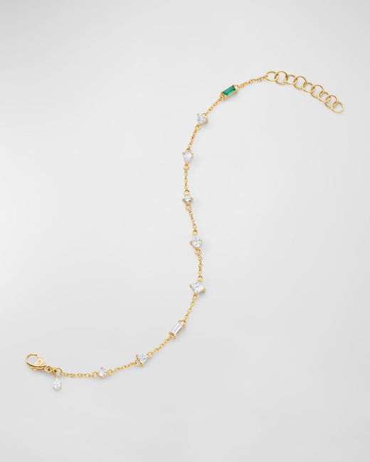 Monica Rich Kosann 18k Yellow Gold Multi-Cut Diamond Tennis Bracelet