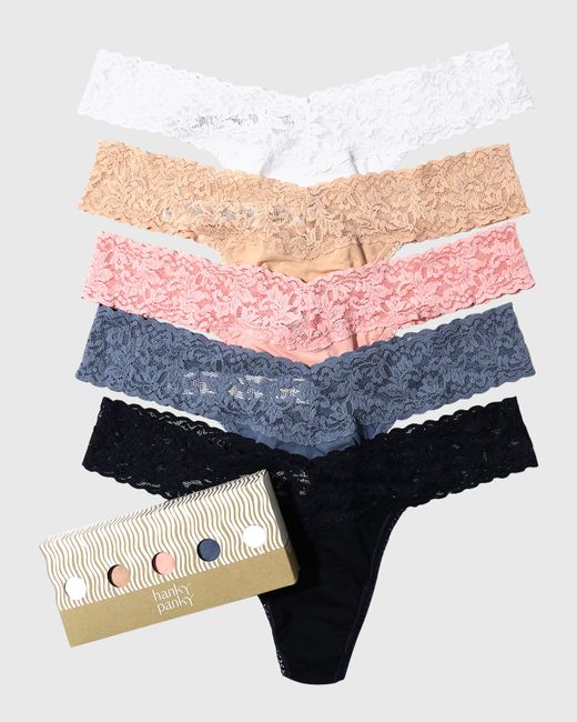 Hanky Panky Five-Pack Low-Rise Cotton Thongs