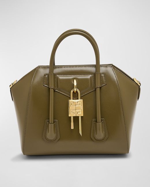 Givenchy Mini Antigona Lock Top-Handle Bag in Leather