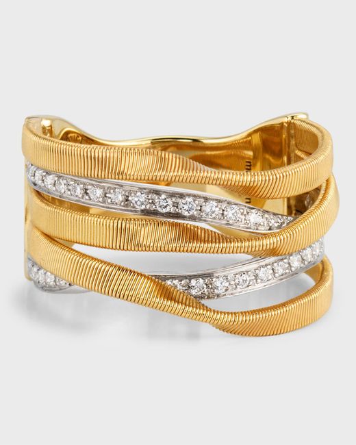 Marco Bicego 18K Gold Marrakech Five Strand Ring with Diamonds 7