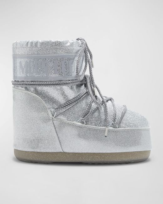 Moon Boot Icon Glitter Lace-Up Short Snow Boots