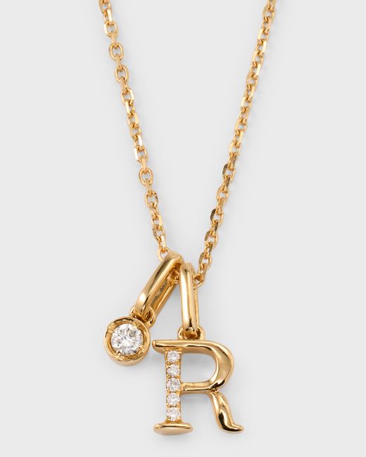 Frederic Sage 18k Gold Diamond Initial Necklace R