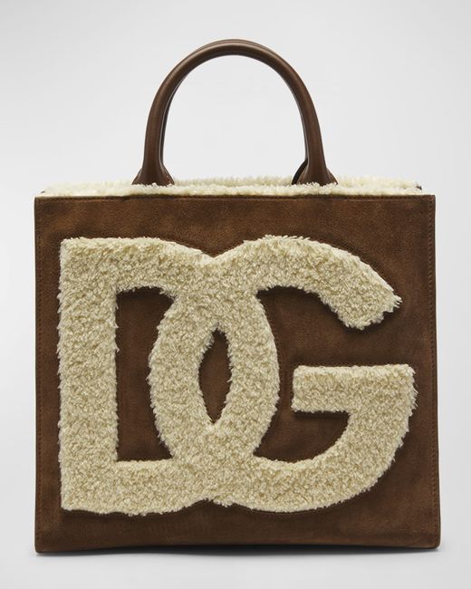 Dolce & Gabbana DG Logo Faux-Fur Tote Bag