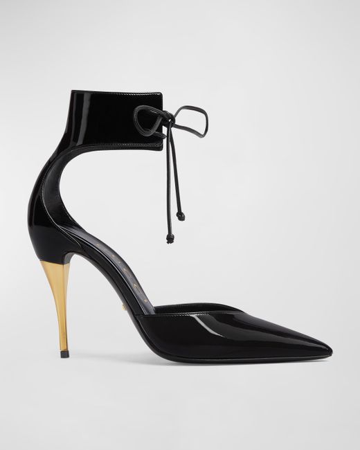 Gucci Priscilla Ankle-Strap Patent Leather Pumps
