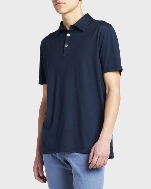 Kiton Cashmere-Cotton Polo Shirt