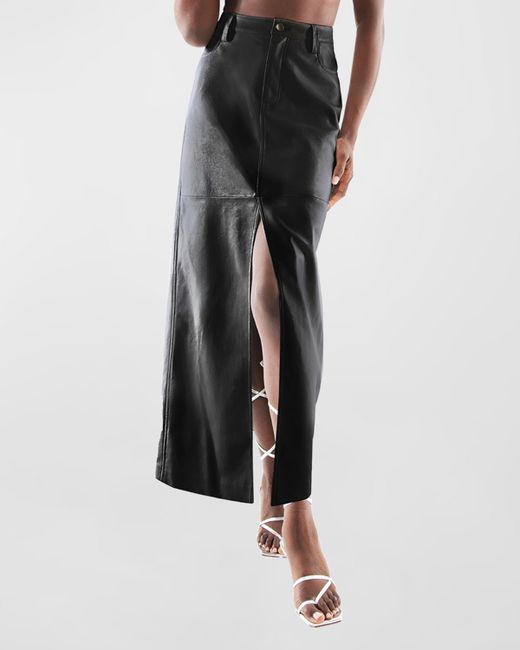 AS by DF Imogen Recycled Leather Maxi Skirt