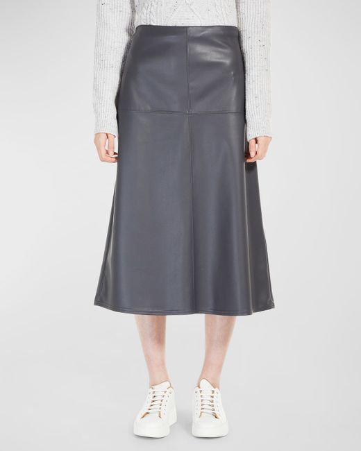 Max Mara Leisure Faux Leather A-Line Midi Skirt