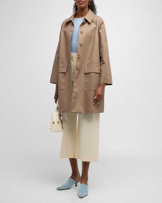 Frances Valentine Colombo Button-Down Coated Cotton Trench Coat