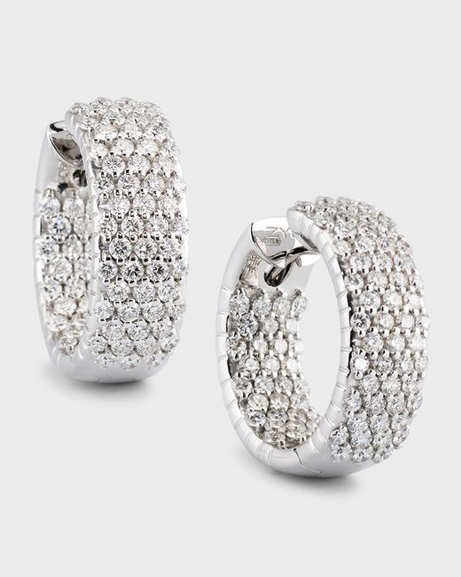 Zydo 18K Gold Pave Hoop Earrings with Diamonds
