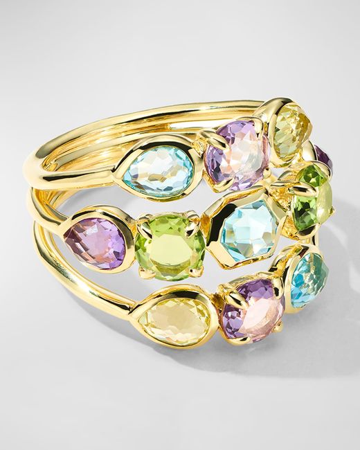 Ippolita 18K Gold Rock Candy Gelato 3-Band Stack Ring in