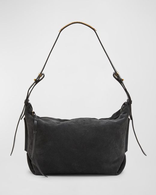 Isabel Marant Leyden Zip Suede Leather Shoulder Bag