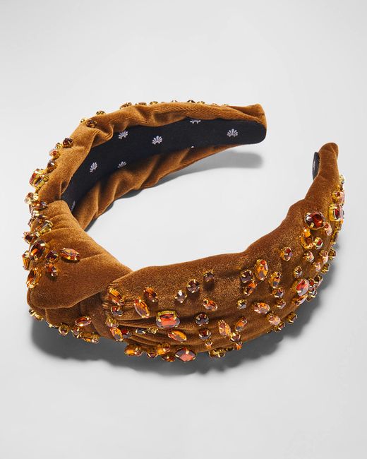 Lele Sadoughi Embellished Velvet Headband