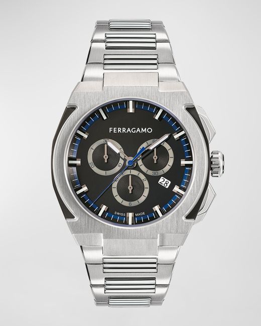 Ferragamo 43mm Supreme Chrono Watch with Bracelet Strap